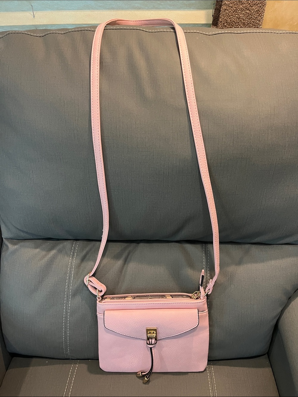 Women's Pink Crossbody Shoulder Bag - Unbranded